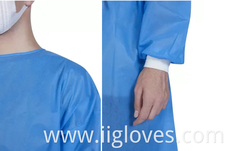 Safety Cuff Massage Patient Laminated Isolation 40Gsm Insolation Isolative Operation Theatre Gown